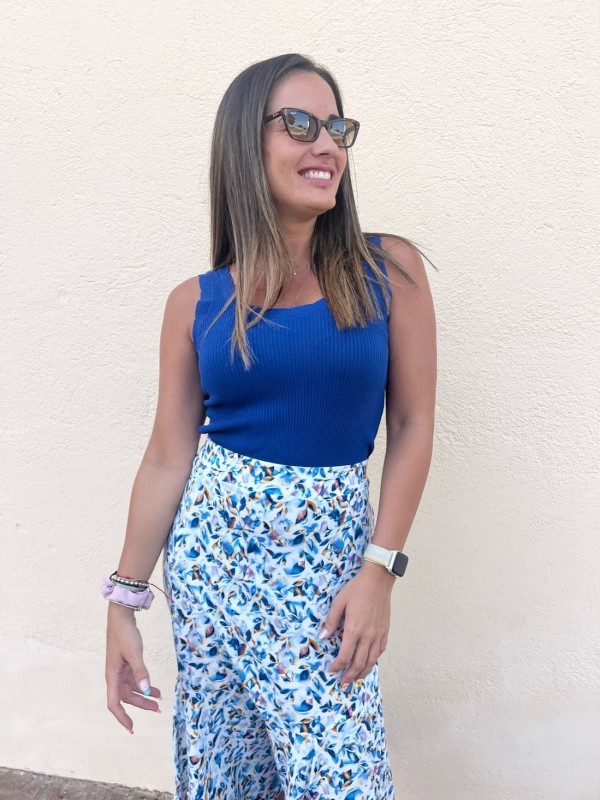 Falda Midi Teli Azul 2