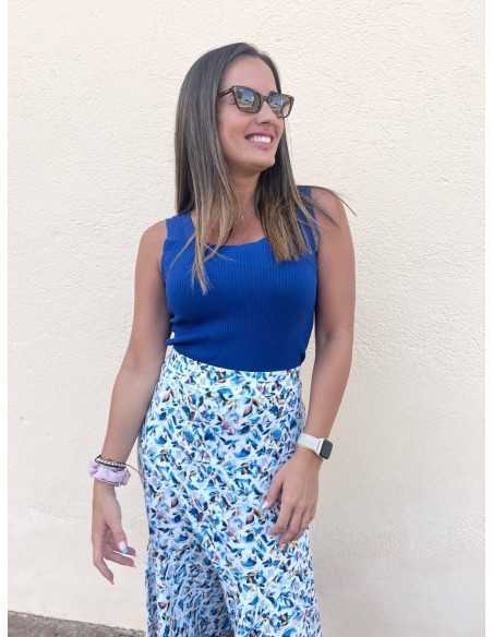 Falda Midi Teli Azul