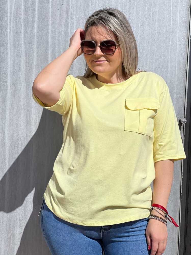 Camiseta Bolsillo Amarilla