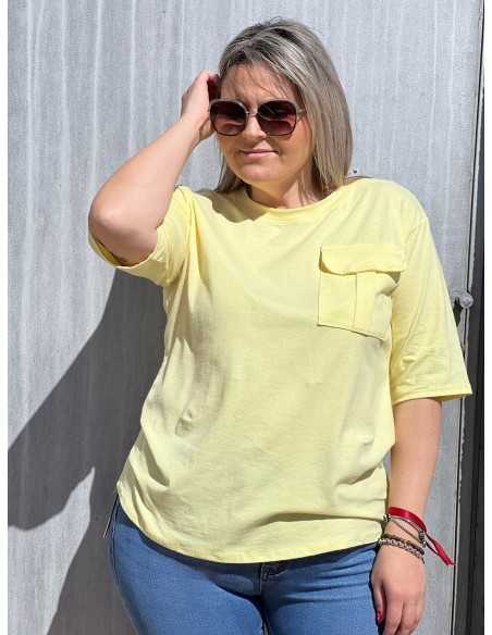 Camiseta Bolsillo Amarilla
