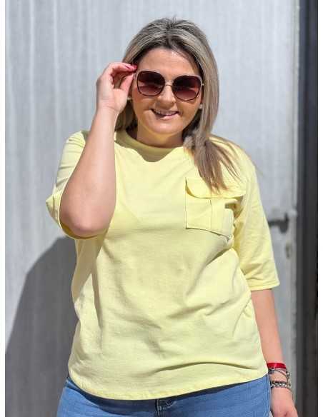 Camiseta Bolsillo Amarilla