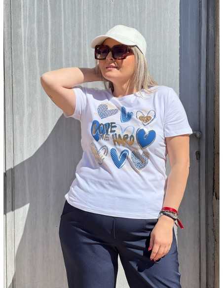 Camiseta Ámame Fuerte Azul