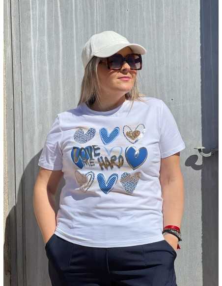 Camiseta Ámame Fuerte Azul