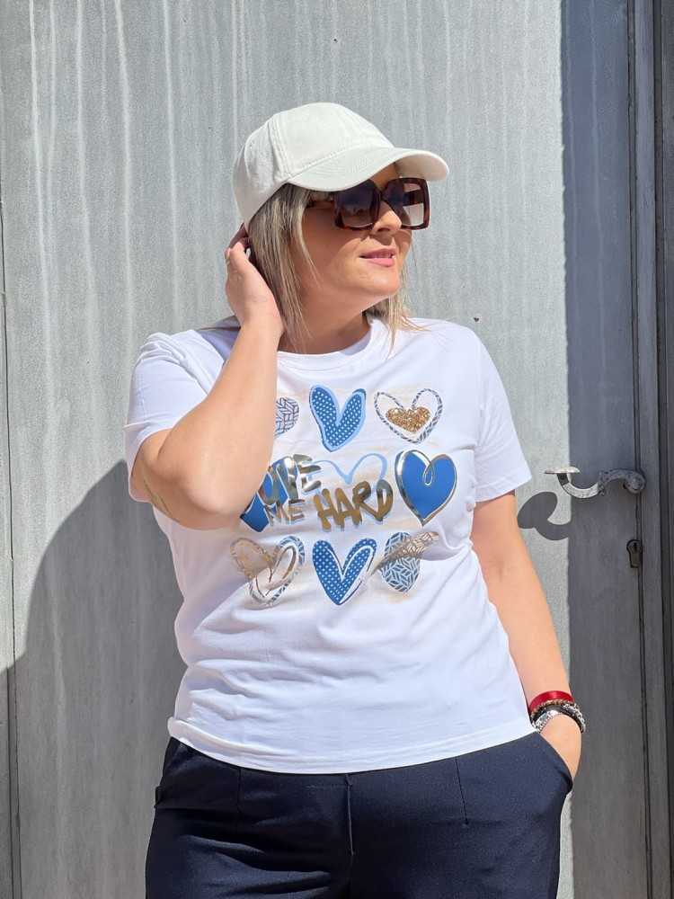 Camiseta Ámame Fuerte Azul