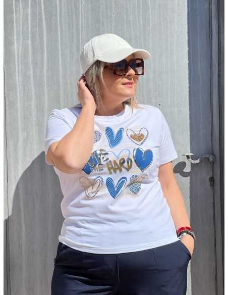 Camiseta Ámame Fuerte Azul