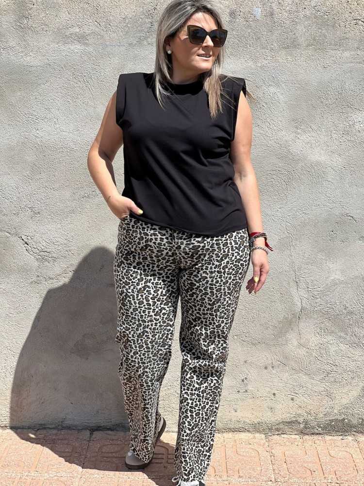 Pantalón Vaquero Leopardo