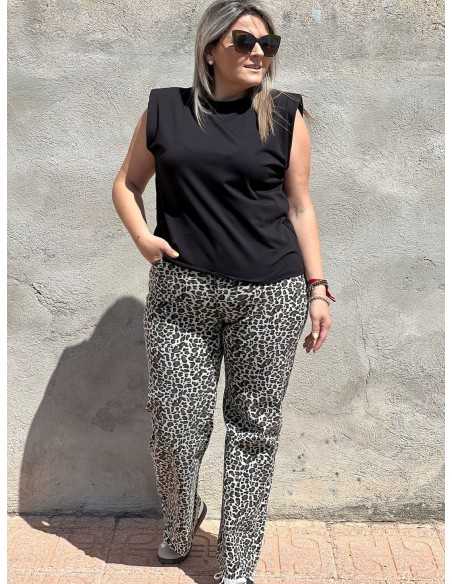 Pantalón Vaquero Leopardo