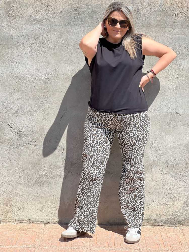 Pantalón Vaquero Leopardo