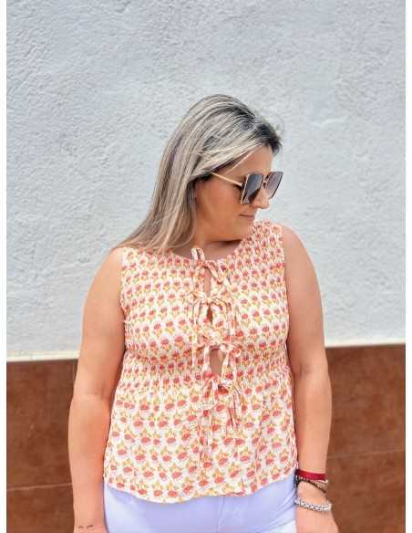 Blusa Coral Lazos