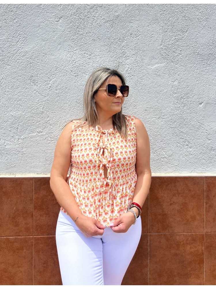 Blusa Coral Lazos