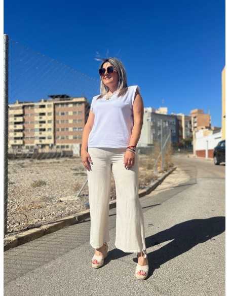 Pantalón Lino Beige