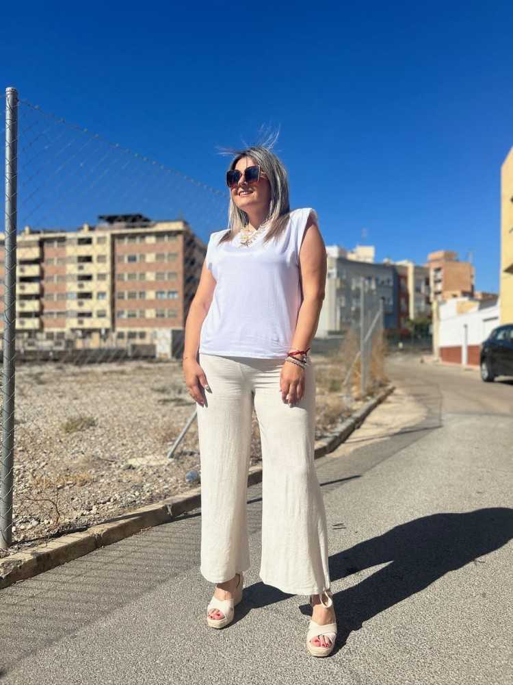 Pantalón Lino Beige