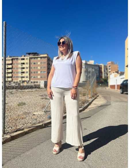 Pantalón Lino Beige
