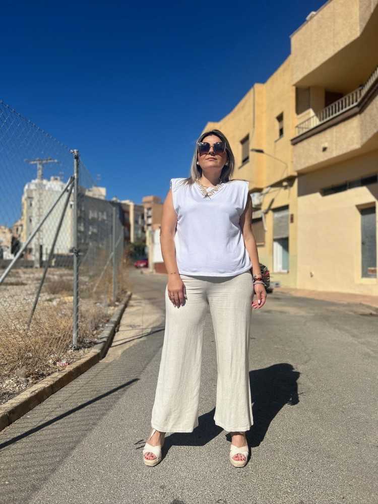 Pantalón Lino Beige