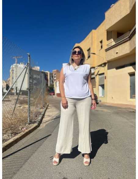 Pantalón Lino Beige