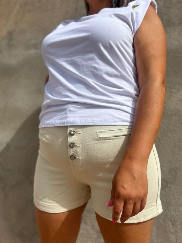 Short Beige Botones 2