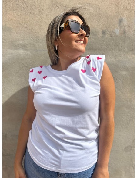 Camiseta Hombreras Corazones