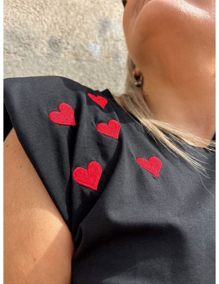 Camiseta Hombreras Corazones