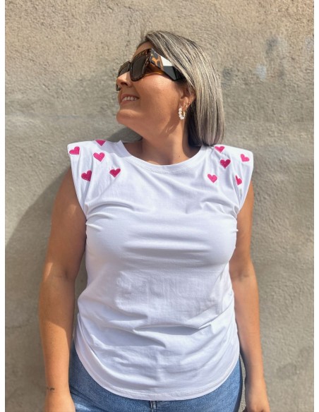 Camiseta Hombreras Corazones