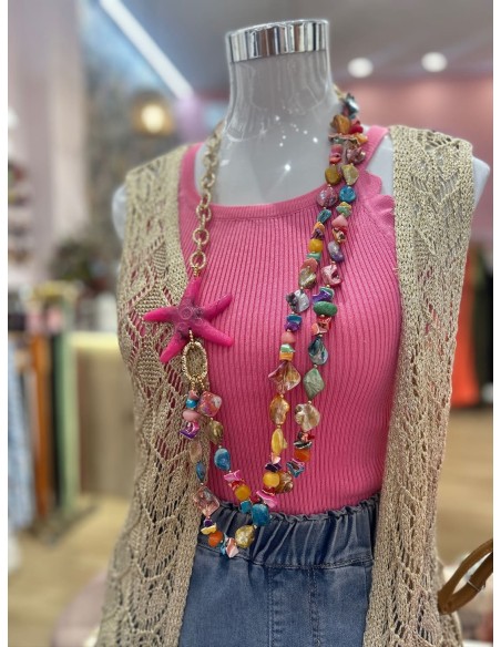 Colgante Estrella Largo Multicolor