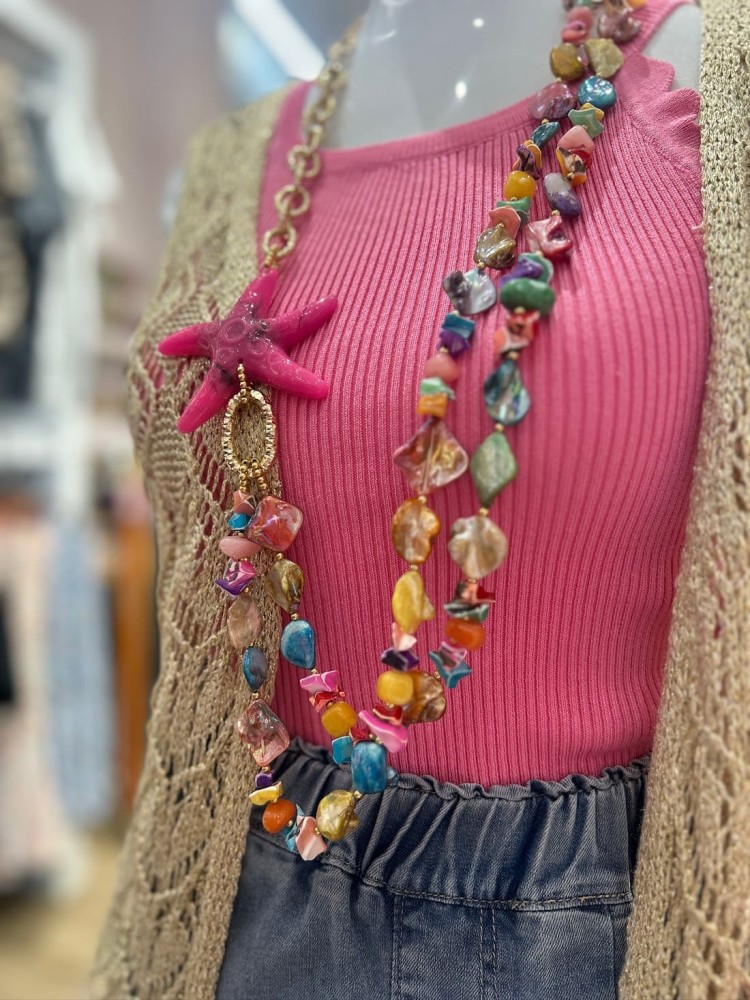 Colgante Estrella Largo Multicolor