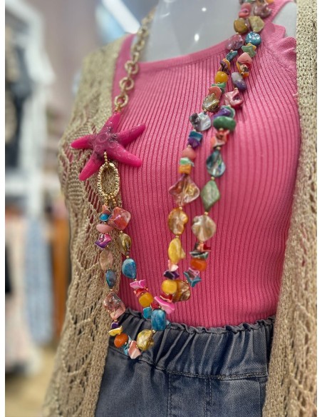 Colgante Estrella Largo Multicolor