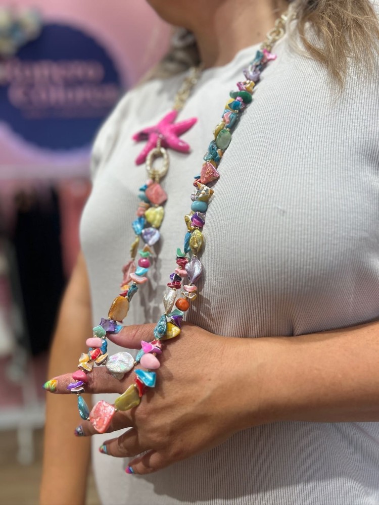 Colgante Estrella Largo Multicolor