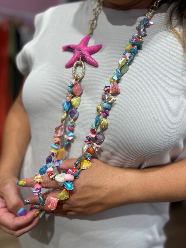 Colgante Estrella Largo Multicolor