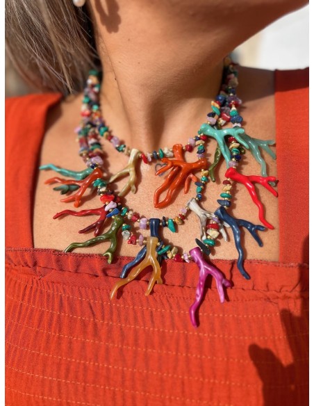 Colgante Coral Multicolor Verde