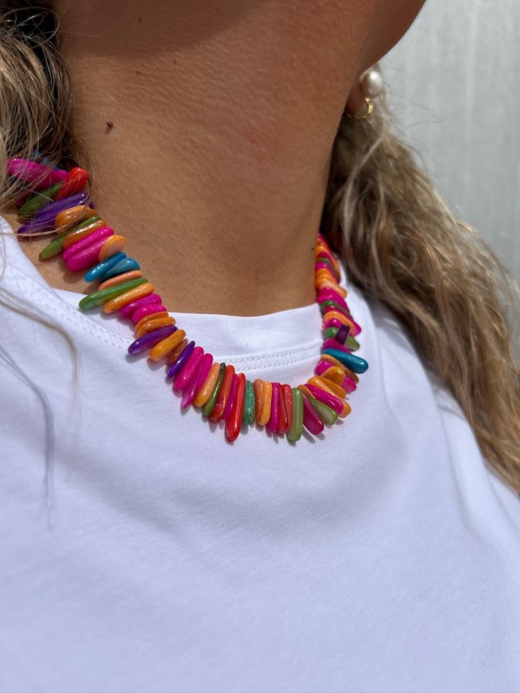 Colgante Piedrecitas Colores Grandes