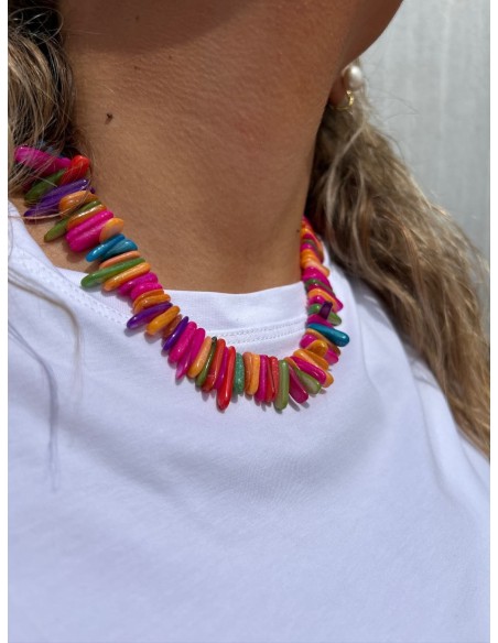 Colgante Piedrecitas Colores Grandes