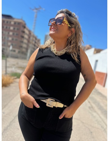 Pantalón Bolsillos Negro TG