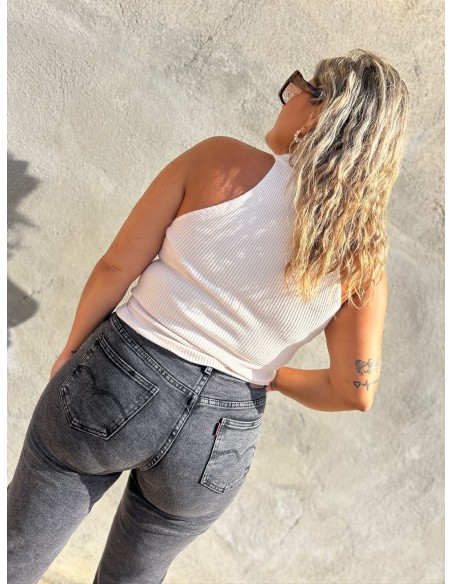 Pantalón Mon Fit Negro Desgastado