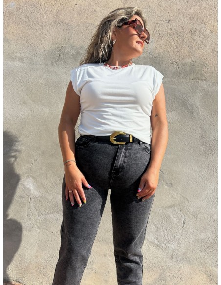 Pantalón Mon Fit Negro Desgastado