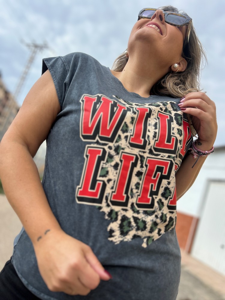 Camiseta Desgastada Willd life
