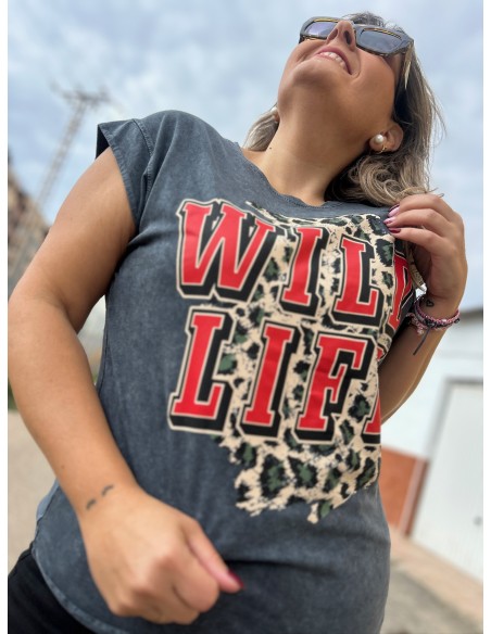 Camiseta Desgastada Willd life