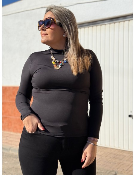 Camiseta Fruncida Negra