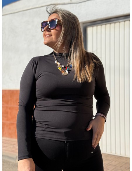 Camiseta Fruncida Negra