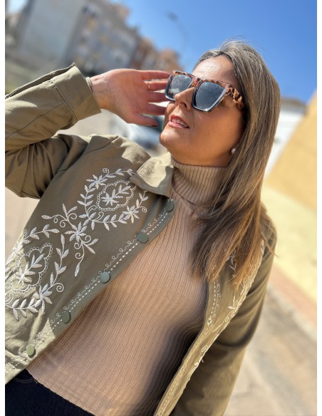Chaqueta Bordada Verde
