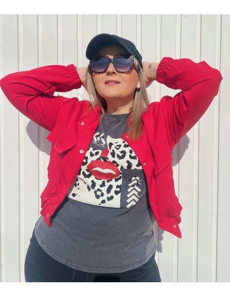 Camiseta Desgastada Labios