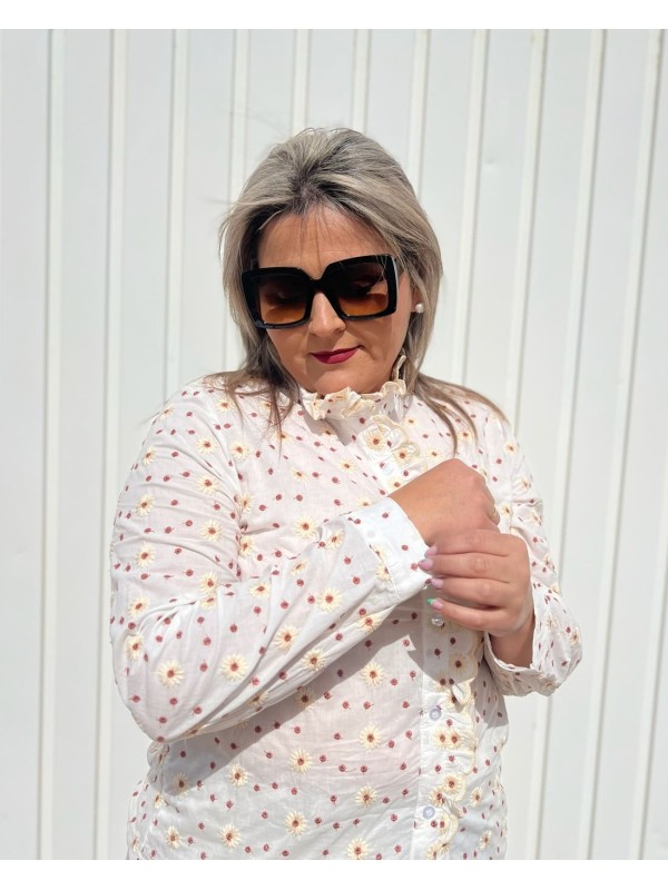 Camisa Flores Camel 2