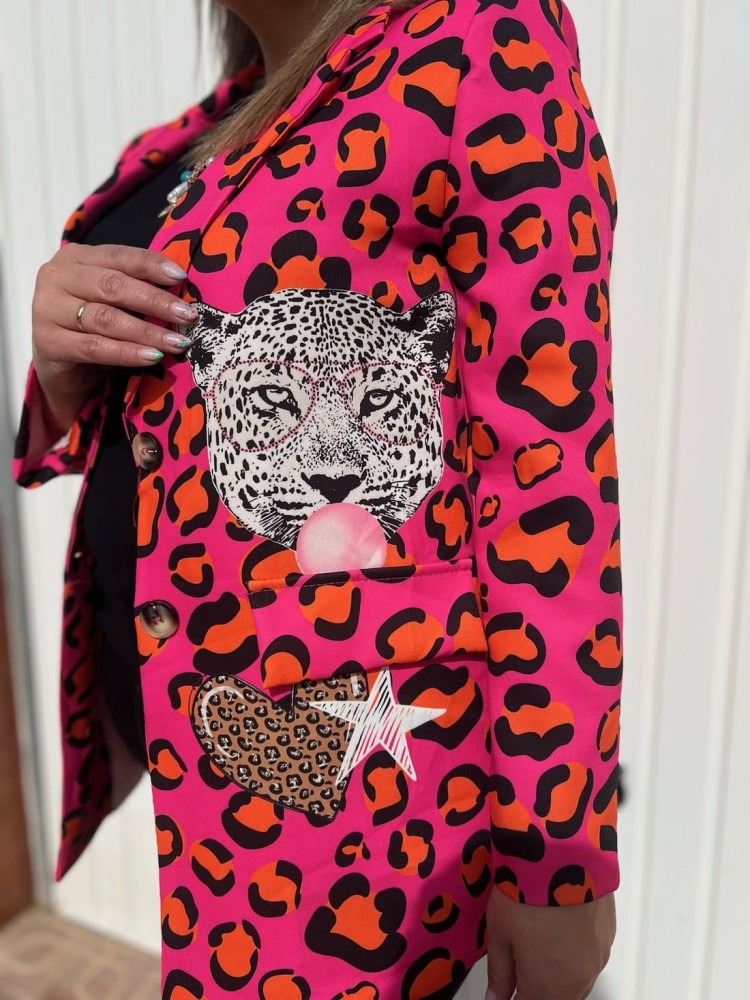 Blazer Estampada Leopardo