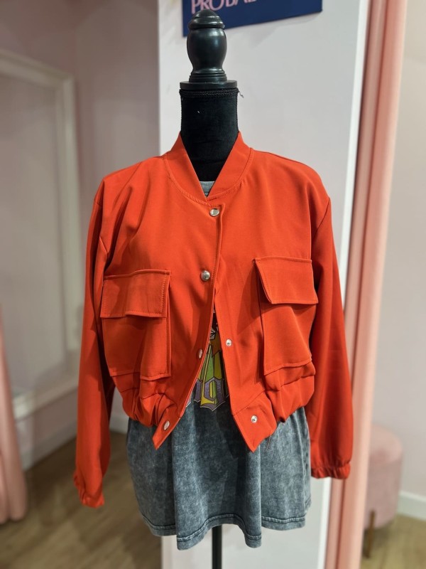 Bomber Bolsillos Naranja 2