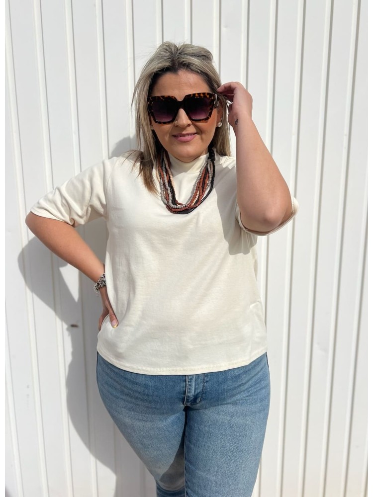 Camiseta Oversize Blanco Roto