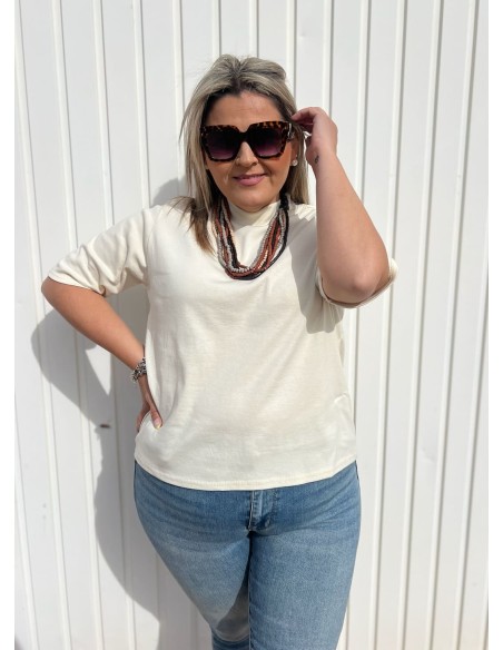 Camiseta Oversize Blanco Roto