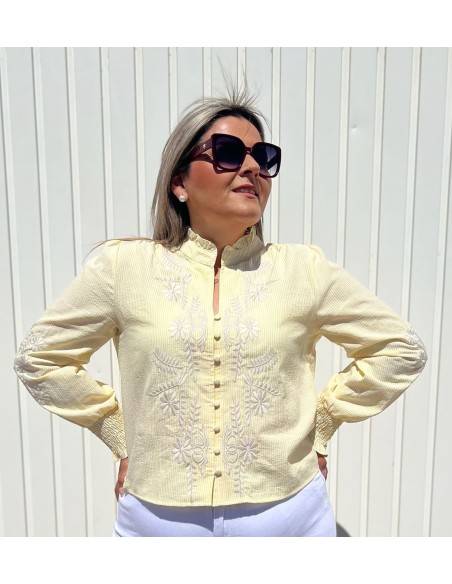 Camisa Rayas Bordada