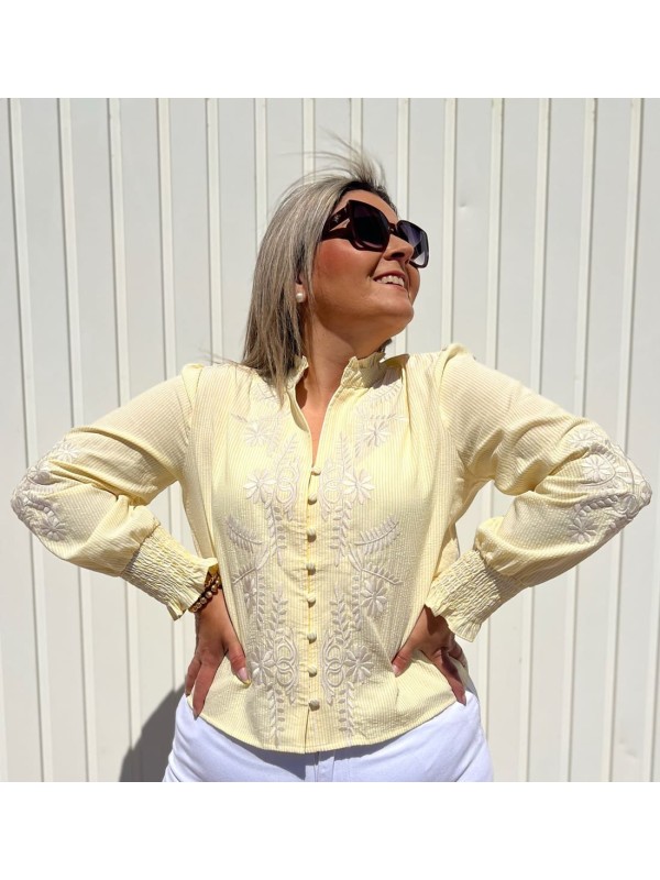 Camisa Rayas Bordada 2