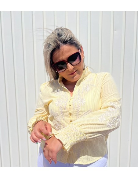 Camisa Rayas Bordada