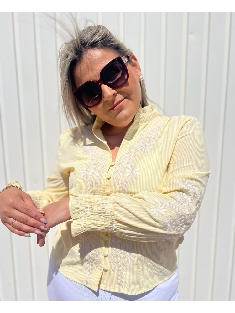 Camisa Rayas Bordada