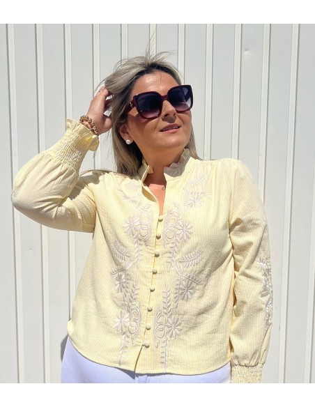 Camisa Rayas Bordada